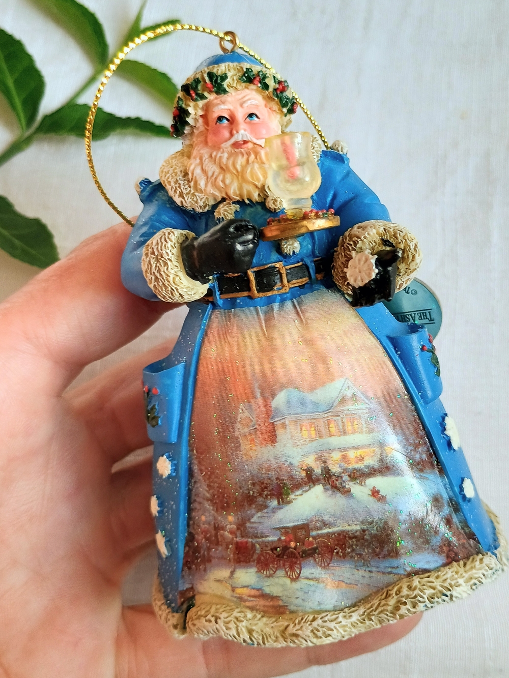 🎄 VICTORIAN CHRISTMAS 🎄 VTG Hand-Painted Thomas Kinkade Whimsical Santa Claus